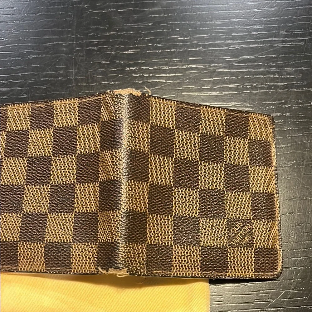 Louis Vuitton Brown Damier Ebene Checkered Wallet